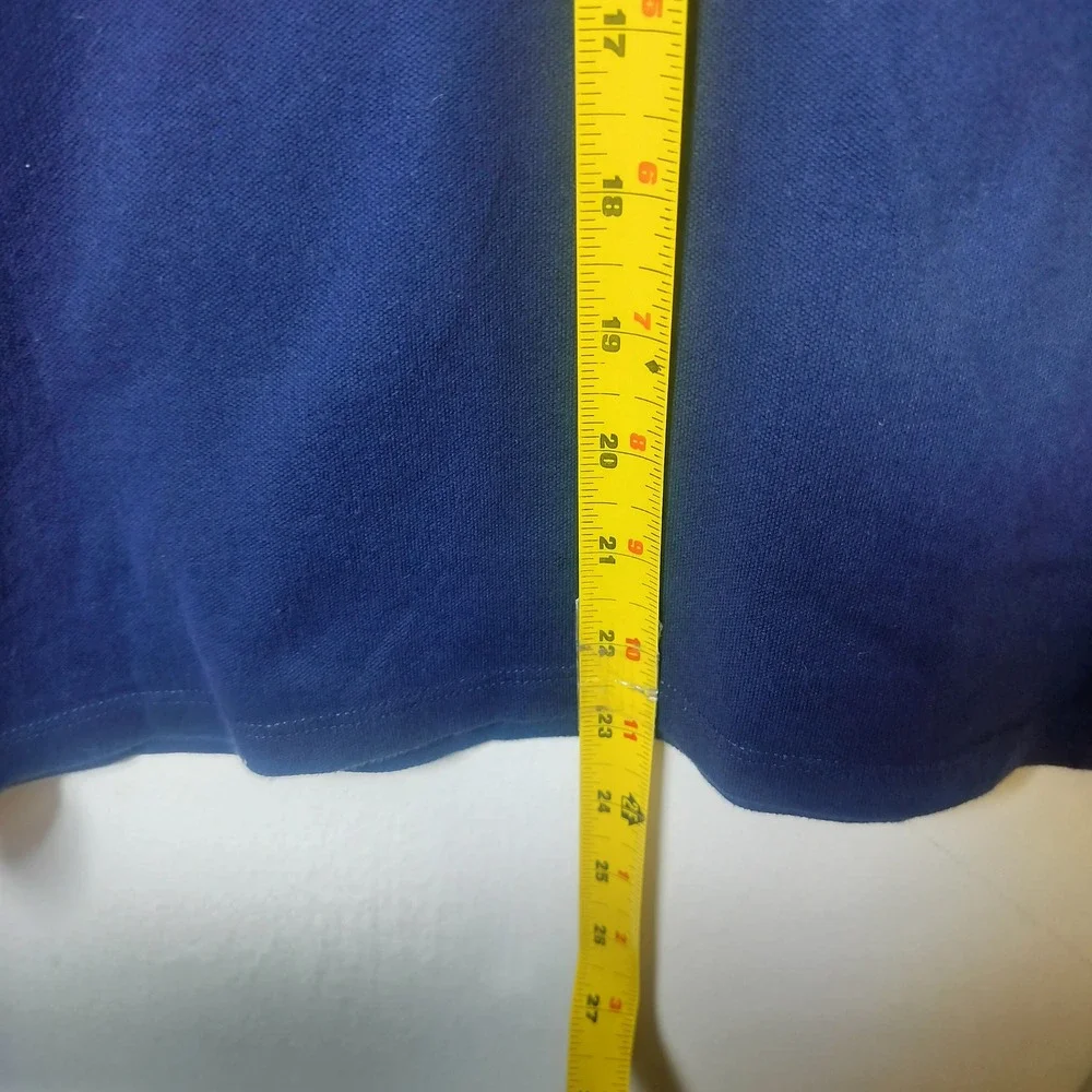 Gucci Mens Navy Blue Pique Polo Shirt Web Stripe Collar Made in Italy XS